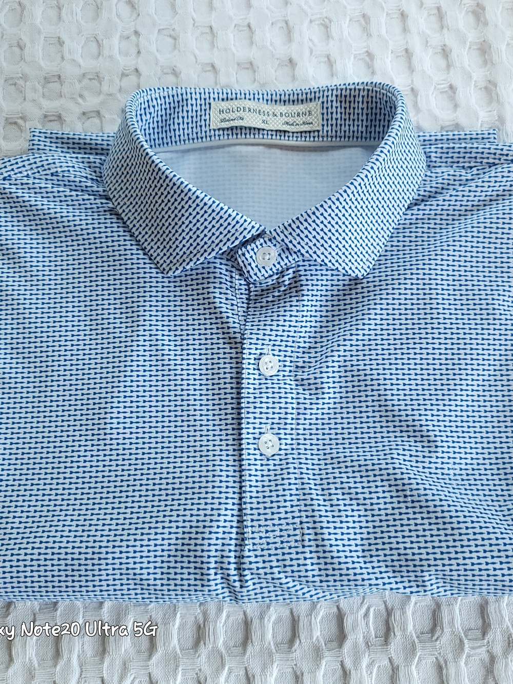 Holderness & Bourne The Duncan Performance Polo Shirt White / Oxford Size-XL